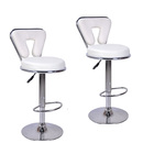 2 x Eden Designer PU Leather Bar Stools (WHITE -Set of 2)