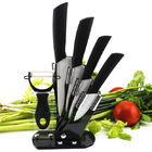 6 Piece Ceramic Knife Set Kitchen Knives Ultra Sharp Blades Black