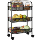 3 Tier Steel Multipurpose Storage Shelf Utility Cart Kitchen Trolley 