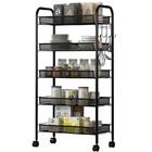 5 Tier Large Steel Multipurpose Storage Shelf Utility Cart Kitchen Trolley 