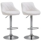 2 x Symphony High Back Faux Leather Bar Stools (White)