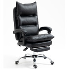 Chieftain Deluxe Plush Executive Reclining Office Chair with Foot Rest (Black)