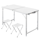 3-Piece Outdoor Camp Setting Folding Table & Chairs Set  (White)