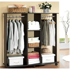 Varossa's Spacesaver Wardrobe Cupboard Shelves & Clothes Hanging Racks Furniture (Black Walnut)