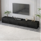 2.4m Lusso Designer Wooden TV Cabinet Entertainment Unit 240cm (Black)