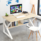 Kori Wood & Metal Computer Desk with Shelf (White Oak) - 80cm