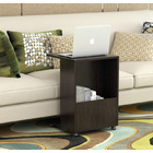 Hermes Sofa Side Table with Magazine Holder (Black Walnut))