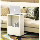 Hermes Sofa Side Table with Magazine Holder (WHITE)