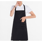 Unisex Catering Bib Apron with Pockets (Black)