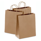 100 X Kraft Paper Bags Bulk Pack Gift Shopping Brown Retail Bag with Handles