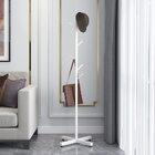 Freestanding Metal Coat Hat Hanging Stand Clothes Hanger Rack Tree Organiser (White)