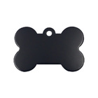 Personalized Name Tag Pet Supplies Dog Bone Shaped Aluminum ID Tag (Black)