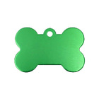 Personalized Name Tag Pet Supplies Dog Bone Shaped Aluminum ID Tag (Green)