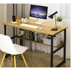 Studio Wood & Metal Computer Desk with Shelf (Oak)