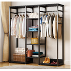 Galaxy Wardrobe Cupboard Shelves & Clothes Hanging Racks (Black)