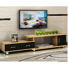 Luxe Adjustable Extendable TV Cabinet (High Gloss Oak & Black)