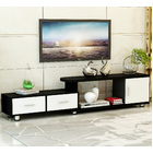 Luxe Adjustable Extendable TV Cabinet (Black & White)