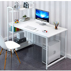 Edge Combination Workstation Computer Desk with Storage Shelves (White)