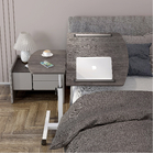 Motif 2-in-1 Adjustable Portable Sofa Bed Side Table Laptop Desk with Wheels (Driftwood Grey)