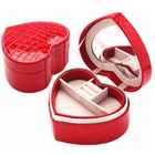 Deluxe Heart-Shaped PU Crocodile Leather Jewellery Box 