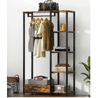 Summit Premium Rustic Tall Wardrobe Cupboard Shelves & Clothes Hanging Rack