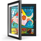 A3 Kids Art Frame Wooden Artwork Display Children Drawing Storage Holds 150 Pictures (Black)