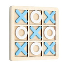 Wooden Tic Tac Toe Noughts and Crosses XO Chess Board Game Set (Blue)