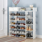 Maxim 7 Tier Shoe Rack Storage Organizer with Drawer (White)