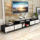 Luxe Large 4-Drawer Extendable TV Cabinet (High Gloss White & Black)