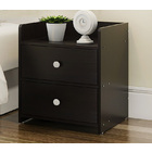 Varossa Classic Bedside Table / Chest of Drawers (Black Wood)