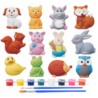 Plaster Painting Set Paint Your Own Figurines Arts and Crafts DIY Toy Kit (Animals)