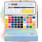 50 Colours Solid Watercolor Paint Palette Brush Set Drawing Portable Art Painting Supplies Kit