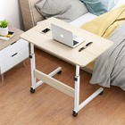 Impact Adjustable Portable Sofa Bed Side Table Laptop Desk with Wheels (White Oak)