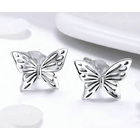 S925 Sterling Silver Butterfly Stud Earrings 