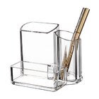 Multifunction Clear Acrylic Desk Organizer Pen Holder with Business Card Holder