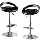 2 x Envy High Gloss Designer Bar Stools (BLACK - Set of 2)