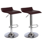 2 x Contemporary PU Leather Kitchen Bar Stools (Chocolate -Set of 2)