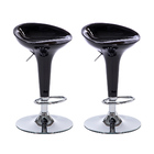 2 x  Ace High Gloss Designer Bar Stools (BLACK - Set of 2)