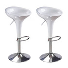 2 x  Ace High Gloss Designer Bar Stools (WHITE - Set of 2)