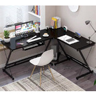 Oracle Corner Computer Desk Office Double Workstation (Black)